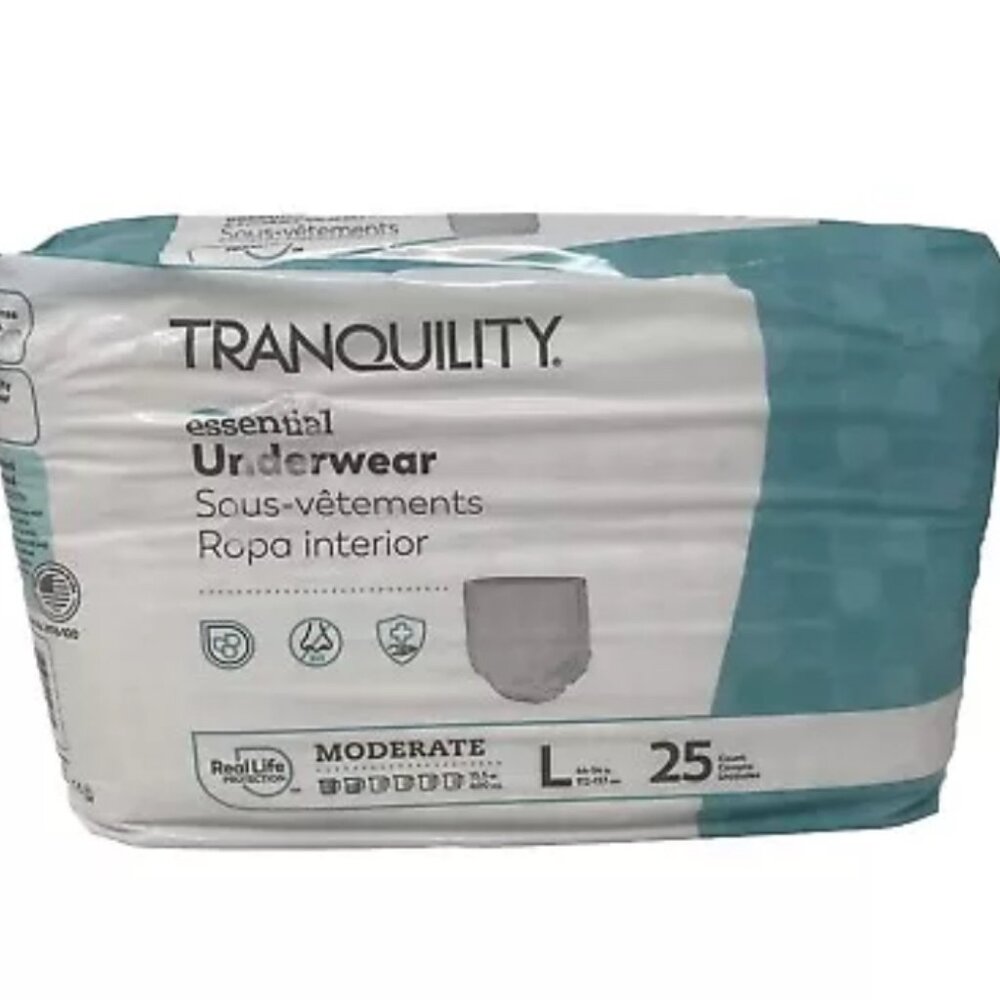 Tranquility Essential Adult Incontinence Brief, Pampers L /X-Large, 25/BG